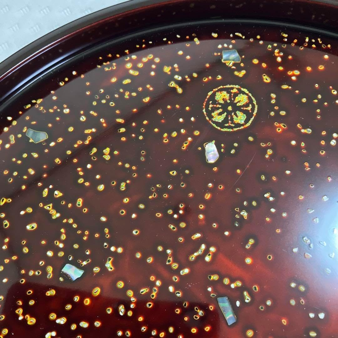 若狭塗　高級漆器　螺鈿細工　貝細工　丸盆　伝統工芸　御盆　お盆　御盆 若狭塗 高級漆器 螺鈿細工 貝細工 丸盆 伝統工芸 御盆 お盆 御